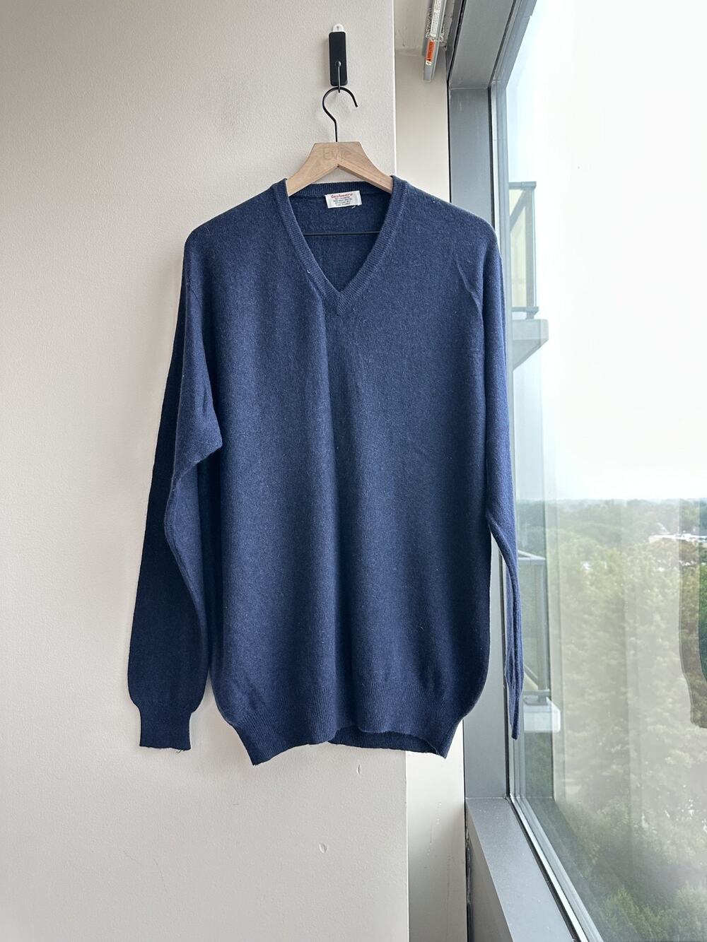 Cashmere 100% Cashmere Handmade In Nepal Navy Blue Sweater Sz XL